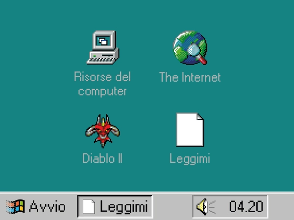 Vetrina pubblicitaria Win95 Roberto Tanasi Ornella Basso